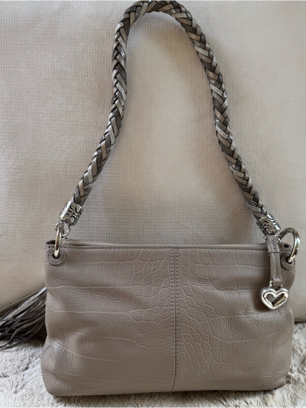 Brighton Leather Shoulder Bag with Braided Strap